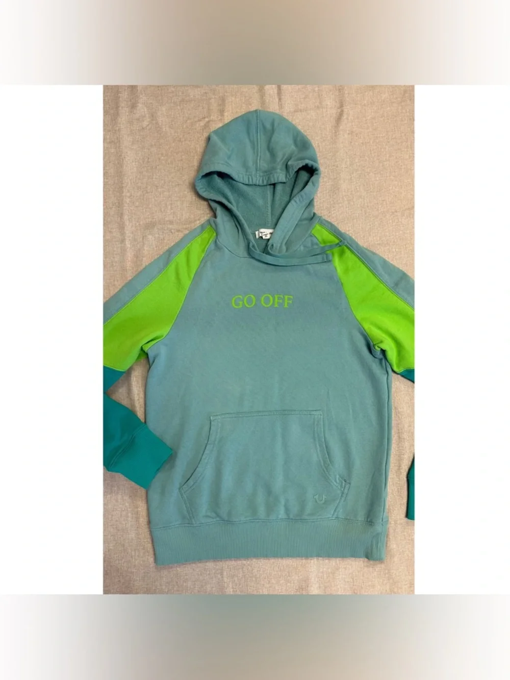 True Religion Men's Color Blocked Pullover Hoodie Size M